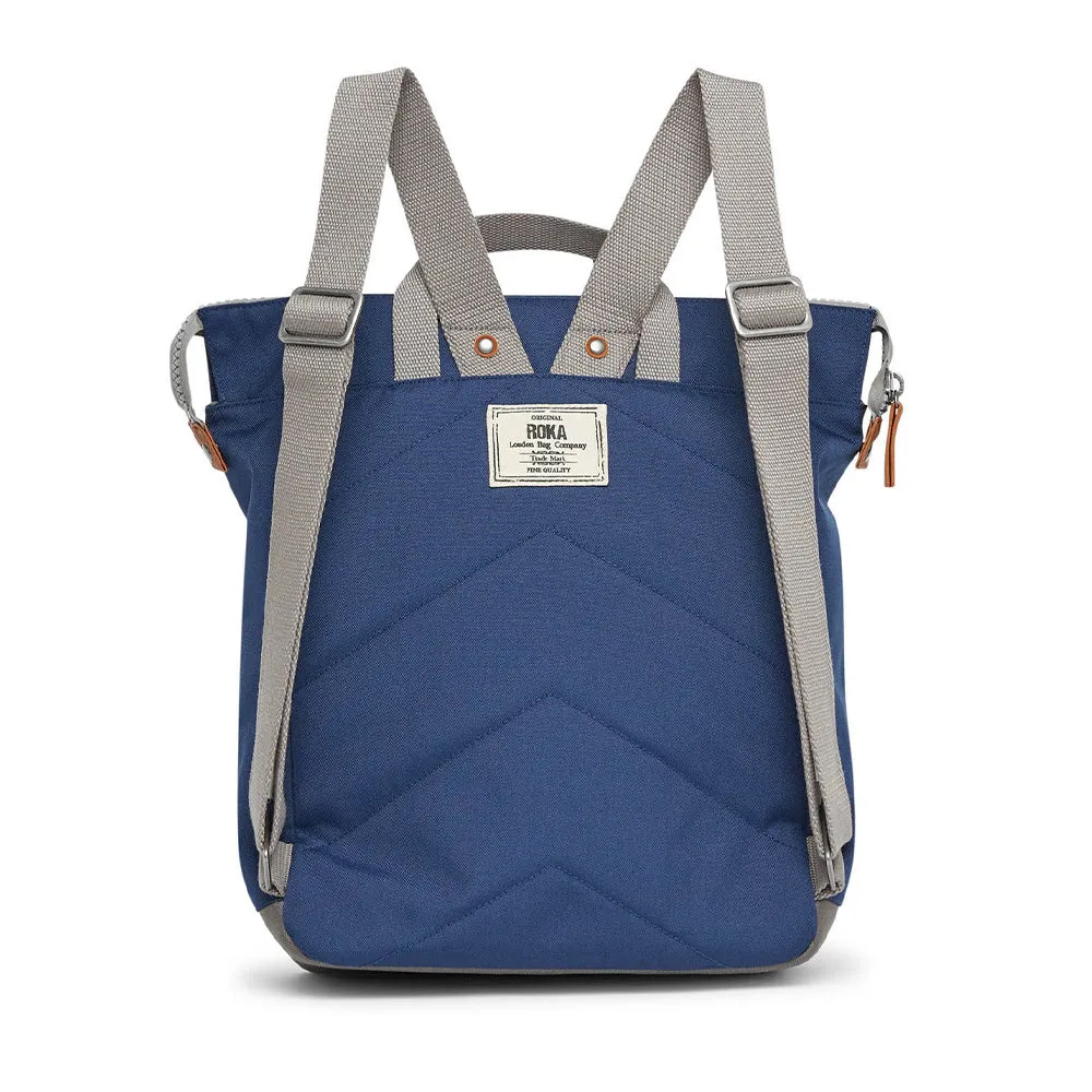 ROKA recycled canvas blue backpack