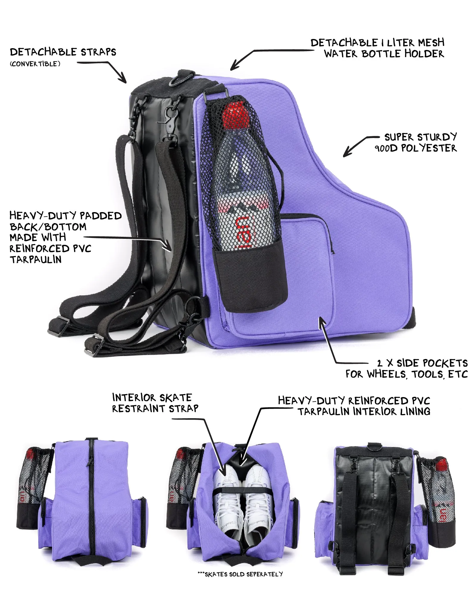 Roller Skate Backpack | Freewheelin' | Lavender