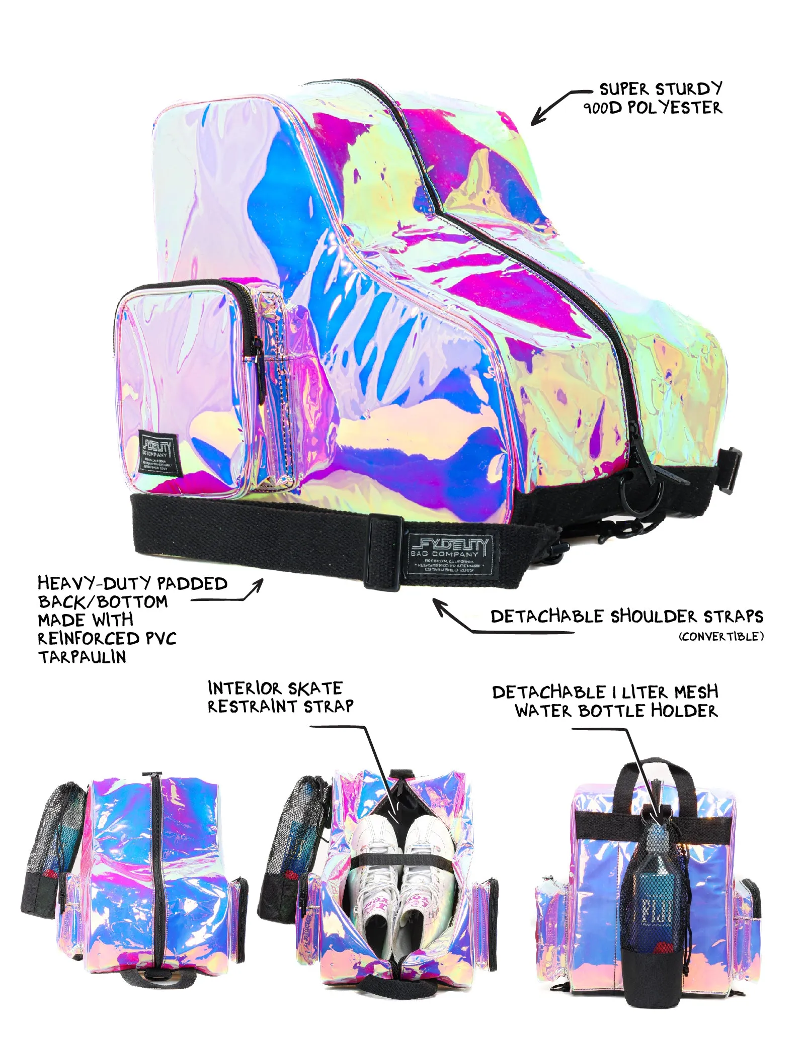 Roller Skate Backpack | Freewheelin' | Mirridescent Pink