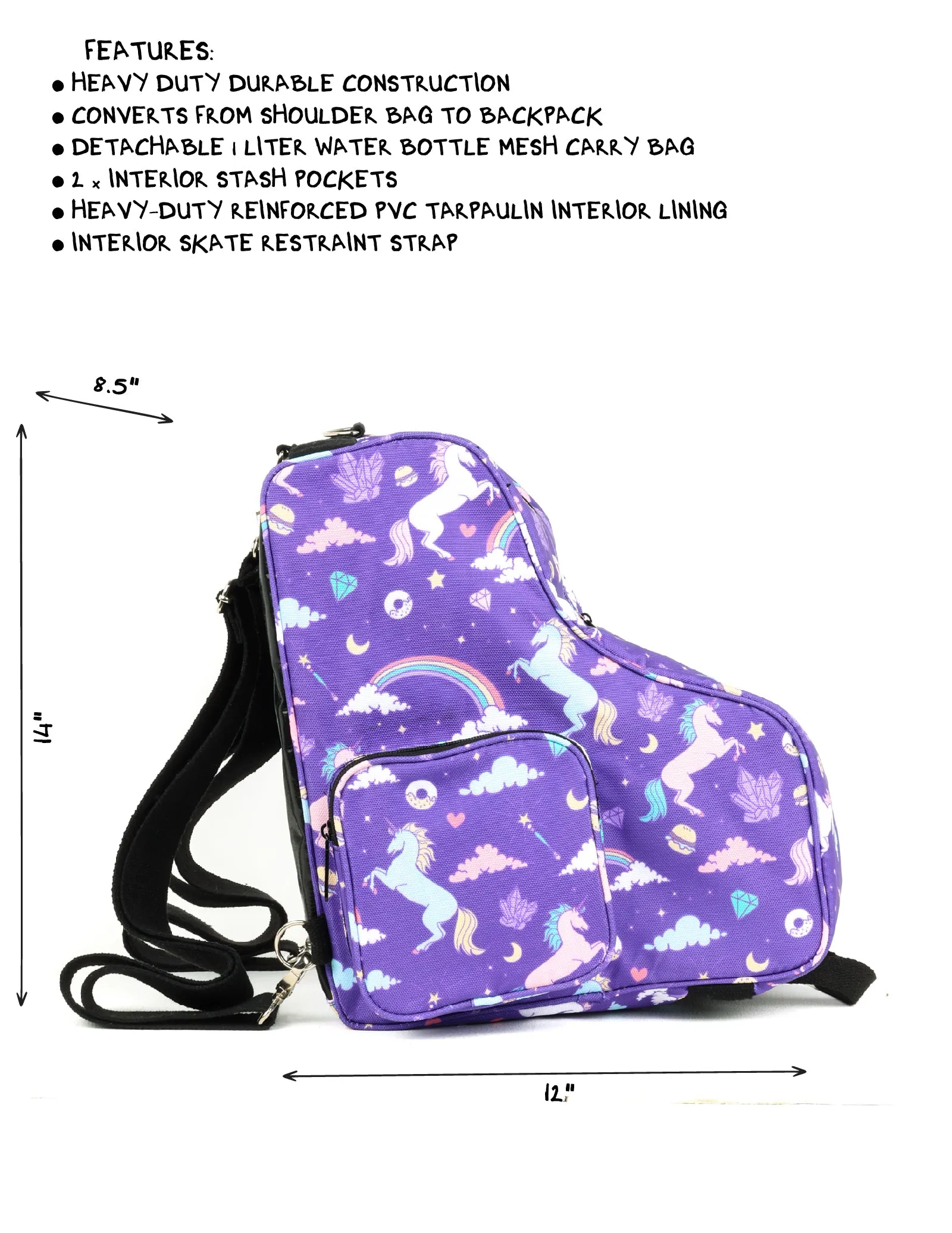 Roller Skate Backpack | Freewheelin' | Purple Unicorn