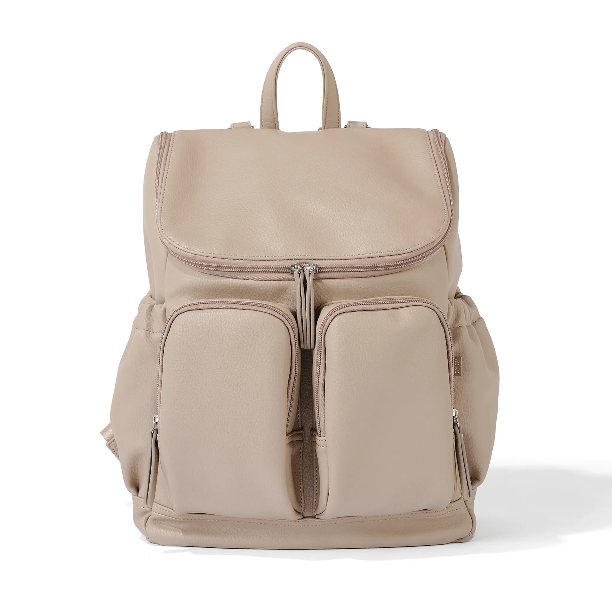 Signature Nappy Backpack - Oat Vegan Leather