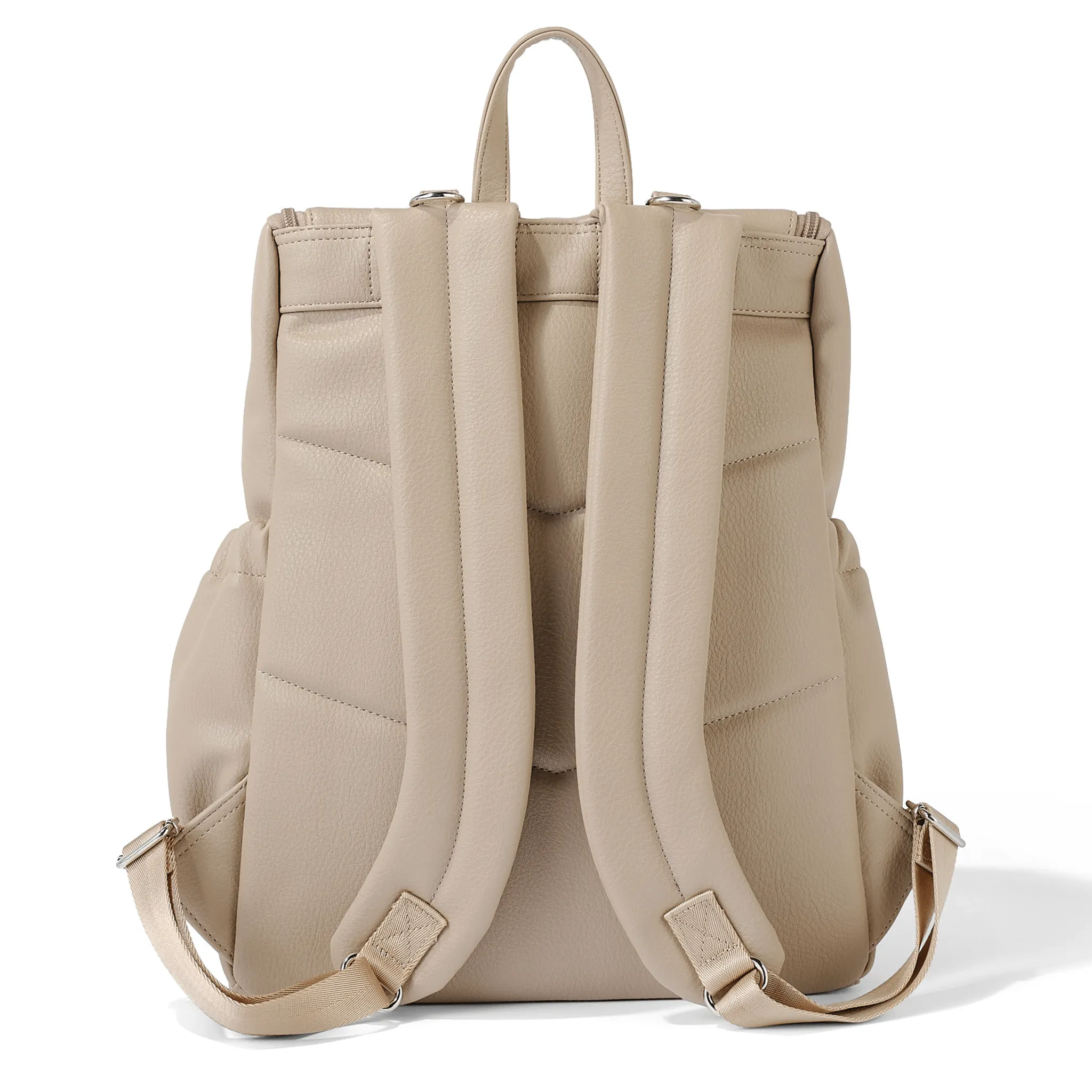 Signature Nappy Backpack - Oat Vegan Leather