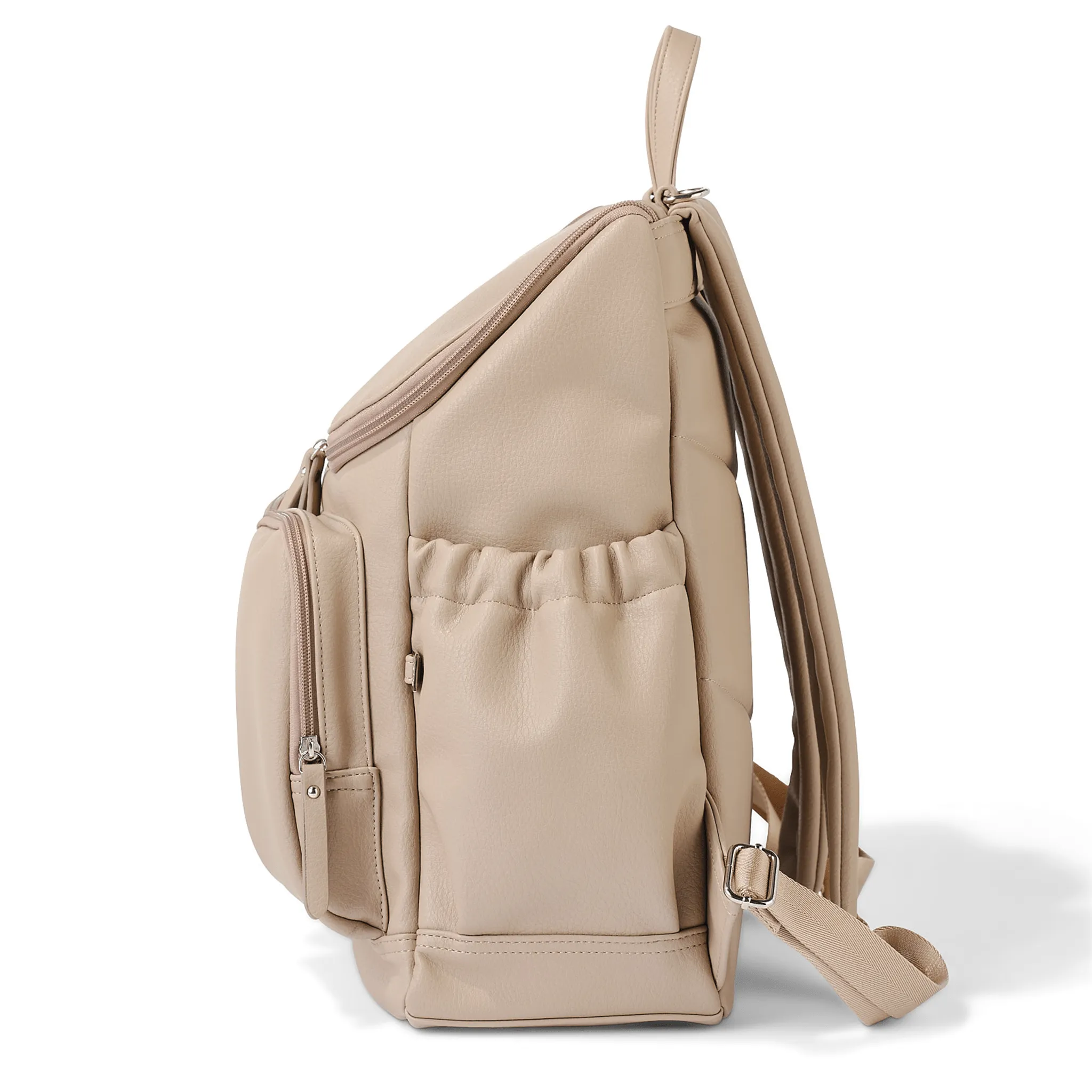 Signature Nappy Backpack - Oat Vegan Leather