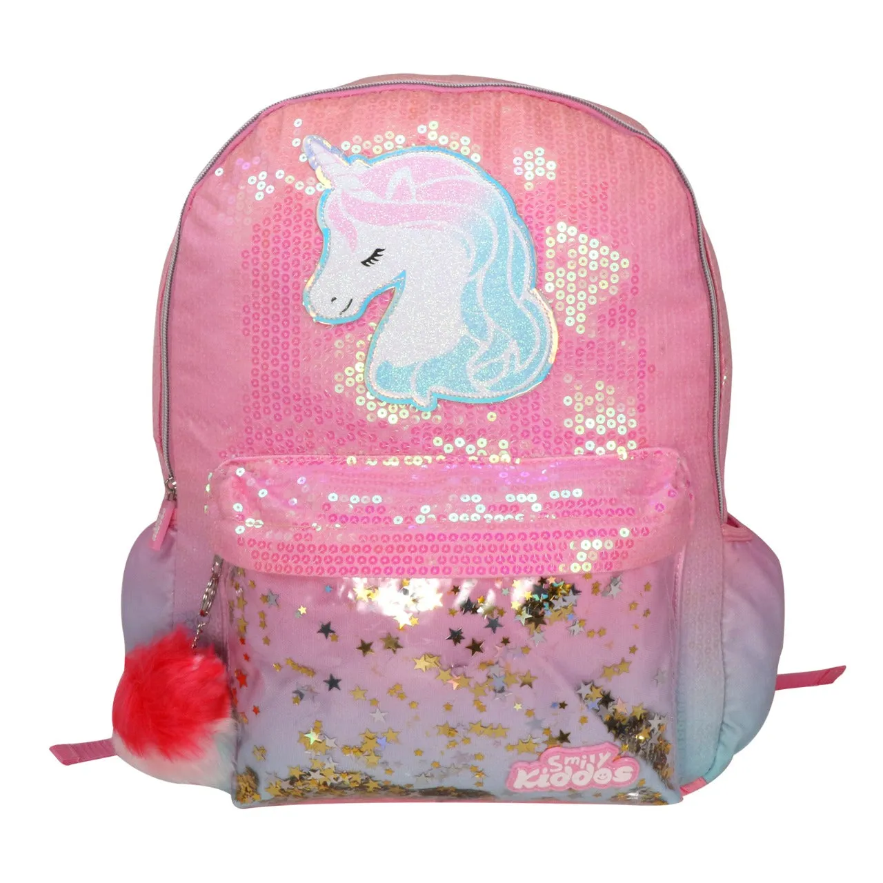 Smily Kiddos Unicorn Charm Backpack For Girls - Pink