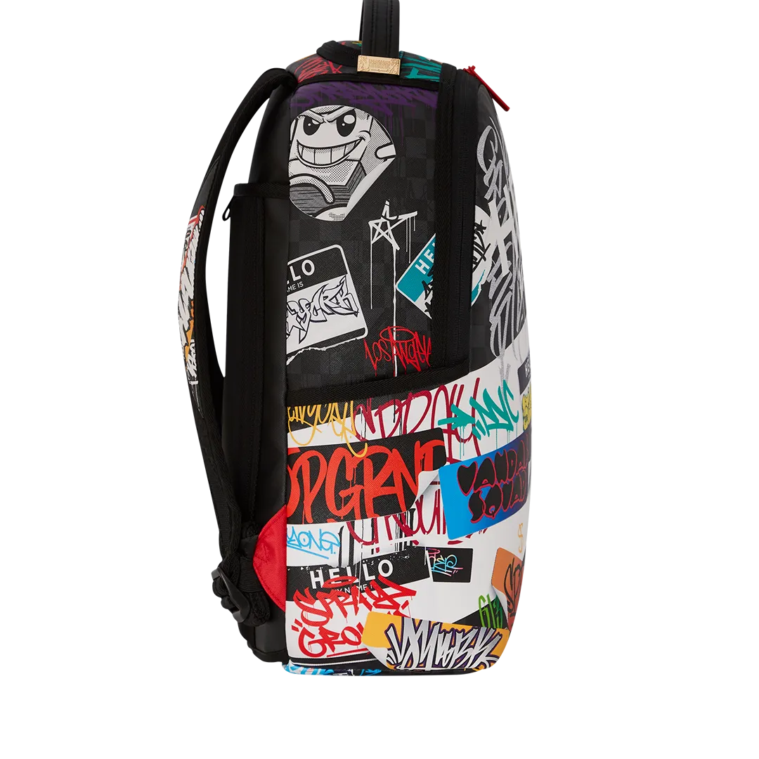 Sprayground Hello World V14 Backpack - Black / White / Yellow