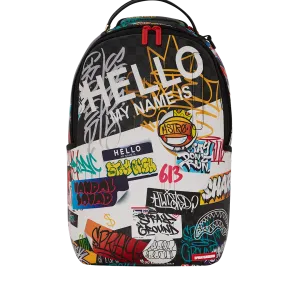 Sprayground Hello World V14 Backpack - Black / White / Yellow