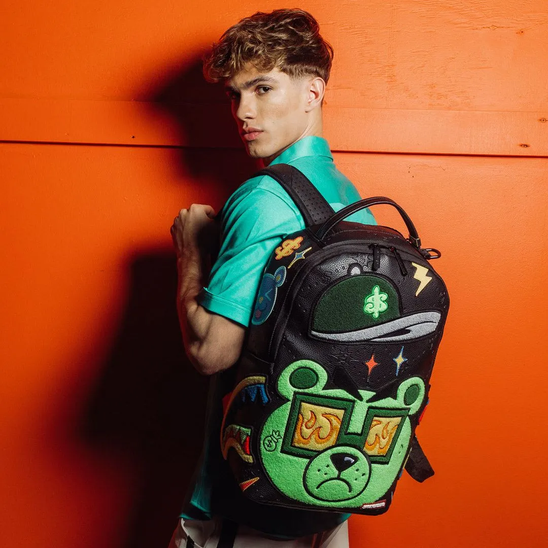 Sprayground Money Bear Mind Over Matter Backpack - Black / Green / White