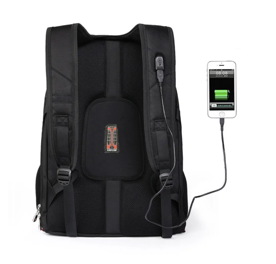 Swiss Design Large Capacity Anti-Theft Travel Backpack with USB Charging