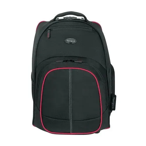 Targus TSB75001AP  16" Compact Rolling Backpack-Black/Red 2in 1 Single Hand Trolley Backpack