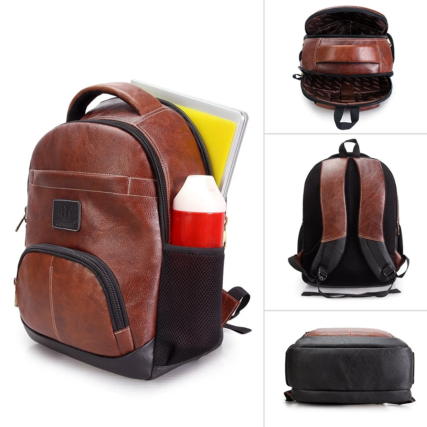 THE CLOWNFISH Signature Series Leatherette 25 Ltr Brown Laptop Backpack