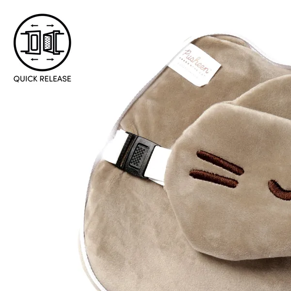 Travelmall 3D Pusheen Cat Shaped Travel Pillow & with Eye Mask Set